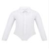 FEESHOW Kids Boys One-Piece Latin Jazz Dance Leotard Lapel Long Sleeves Button Down Shirt Romper Jumpsuit White 12 Years view 1