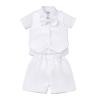 Baby Boy Gentleman Formal Baptism Outfits White Shirt Romper+ Shorts + Vest Suits 4 Pcs Sets Wedding Christening Tuxedo Suit White 18-24 Months view 2