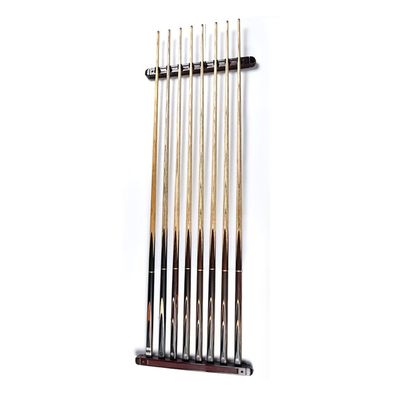 8 Pool Stick Holders, Wall Mounted Wooden Pool Cue Rack with Cue Clips, Suitable for Billiard Bar Clubs and Billiard Players