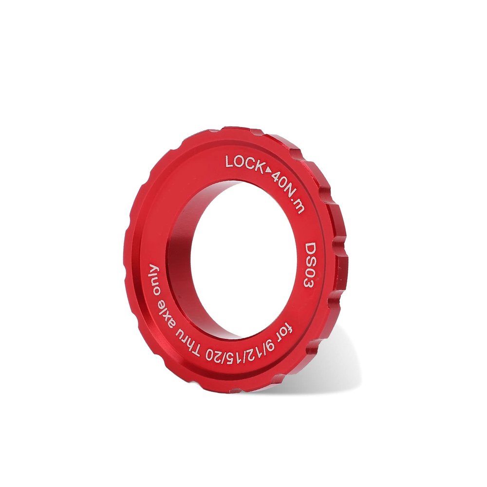 Centerlock Lockring, Rust Resistant Anti Deformation Universal Aluminum Alloy Centerlock Lock Cover Ring Disc Rotor Lockring Bike Accessory Centerlock Rotors Tool for Bike MountainRed