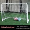 Soccer Goal Folding Three-Person Football Goal, Adult Children's Backyard, Kindergarten Football Training Network (Size : 180x120x80cm) view 2