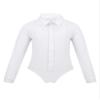 VernLan Kids Boys Latin Jazz Dance Leotard Shirt Ballroom Lapel Long Sleeves Performing Costume White 12 Years view 1