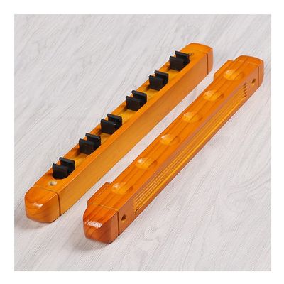 Wall Mounted Pool Stick Holder with Cue Clips, Wooden Table Pool Cue Rack That Can Hold 6 Billiard Cues, Pool Table Accessories