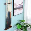 Wall Mounted Pool Stick Holder with Cue Clips, Wooden Table Pool Cue Rack That Can Hold 6 Billiard Cues, Pool Table Accessories view 2