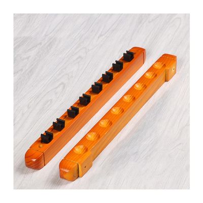 8 Pool Stick Holders, Wall Mounted Wooden Pool Cue Rack, for Billiard Bars Clubs and Billiard Players, Mahogany