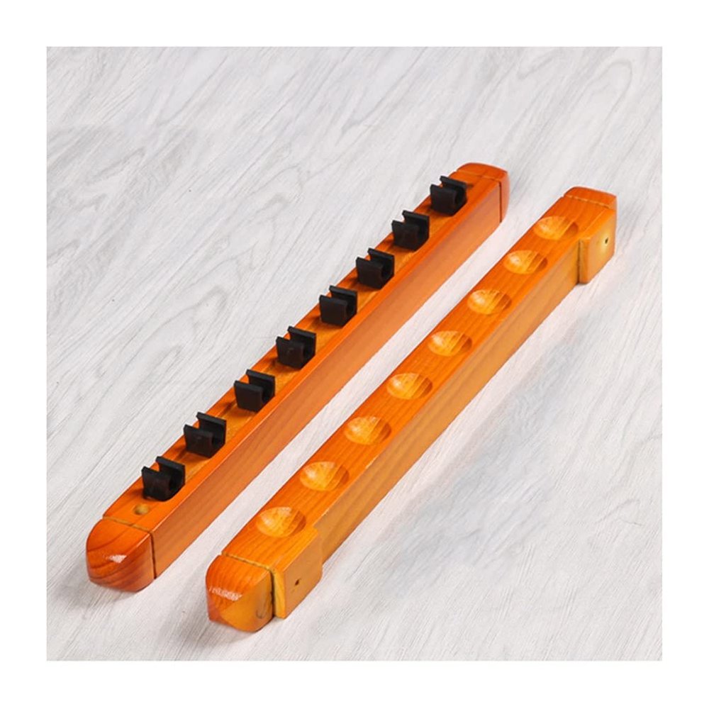 8 Pool Stick Holders, Wall Mounted Wooden Pool Cue Rack, for Billiard Bars Clubs and Billiard Players, Mahogany