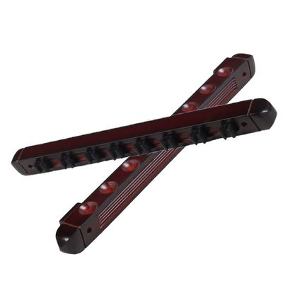 Wall Mount Billiard Cue Holder, Wooden Pool Cue Rack for 8 Billiard Cues, Game Room Pool Bar Club Pool Table Accessories (Color : Brown)
