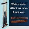 6 Pool Stick Holders, Wall Mounted Wooden Pool Cue Rack, for Billiard Bars, Clubs and Billiard Players (Color : Yellow) view 2