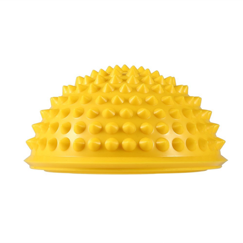 YUYTE Half Round Massage Ball Massage Ball Yoga Exercise Balance Ball Massage Mat Exercise Stepping Stone Balance Pod Gym Yoga Pilates Ball[Yellow]