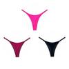 YUHOOE Women Ice Silk Thong Luxury Metal Thongs Seamless Sexy Panties Underwear Solid Color Fitness Low Waist Briefs Satin G- view 1