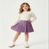 Pu Leather Skirts for Girls Kids & Teen & Toddler & Women Faux Leather Pleated Skirts,Lilac,14 Years view 2