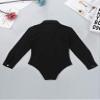 VernLan Kids Boys Latin Jazz Dance Leotard Shirt Ballroom Lapel Long Sleeves Performing Costume Black 12 Years view 4