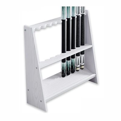 10 Pool Stick Holders, Wooden Cue Rack Floor Pool Cue Organizer/Stand, Game Room Pool Bar Club Pool Table Accessories (Color : Black)