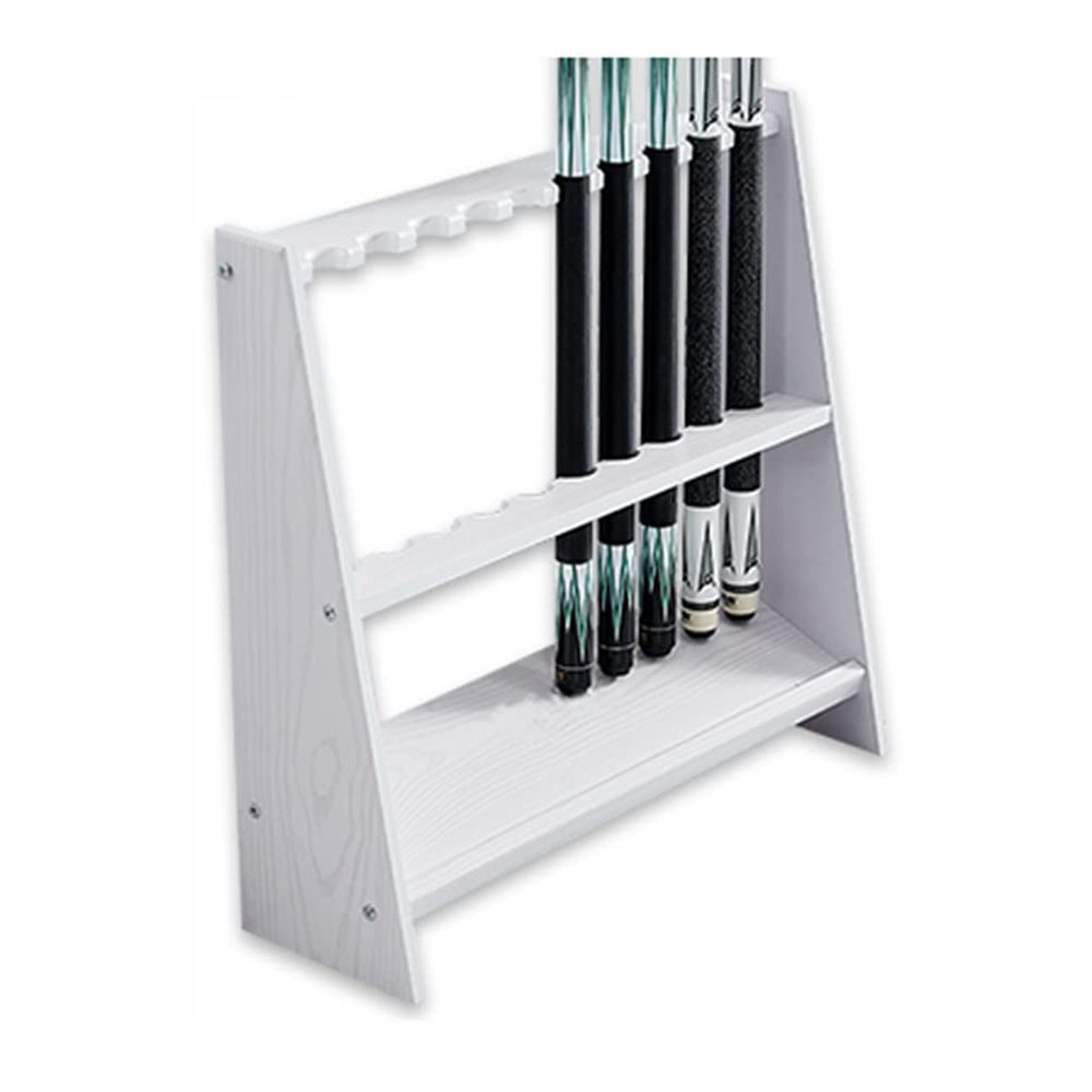 10 Pool Stick Holders, Wooden Cue Rack Floor Pool Cue Organizer/Stand, Game Room Pool Bar Club Pool Table Accessories (Color : Black)