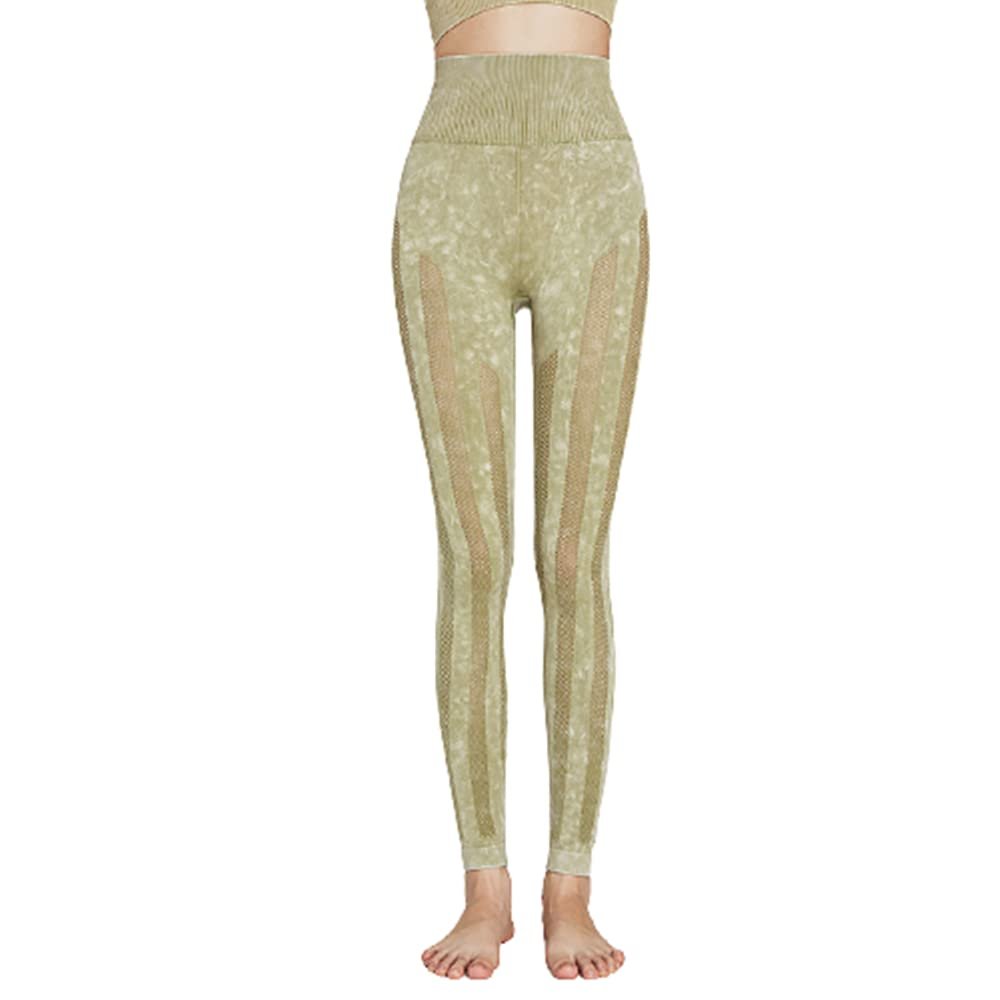 Leggings for Women Tummy Control Yoga Pants for Sports Workout (L(6), Greeen)