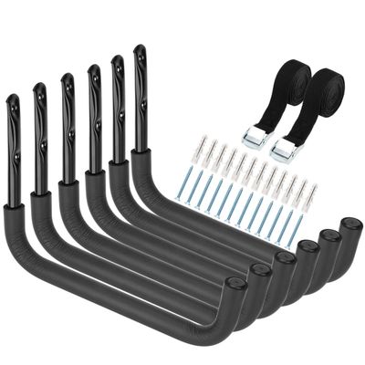 Heavdace 6 Pack Kayak Storage Racks, 15.5Inch Heavy Duty Garage Storage SUP Hooks, Wall Mount Surfboards Hanger
