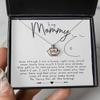 Crown Pendant Necklace - Mommy Baby Bump Message Card Jewelry for Mother-to-Be Mom-to-Be Pregnancy Pregnant from Fetus Unborn Child Love Heart Cross R view 3