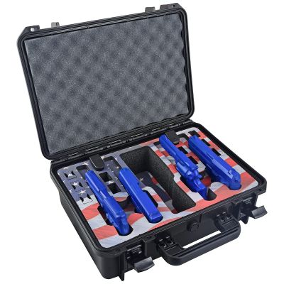 4 Pistol 12 Magazine Doro Gun Case with Custom MyCaseBuilder Foam Insert - IP67 Rated, TSA Approved, American Flag Print