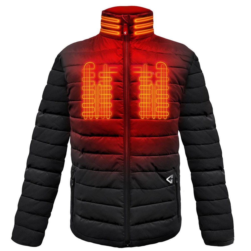 Gerbing 7V Men's Khione Jacket 2.0 Heated Puffer Jacket for Men -Winter Apparel for Cold Temperature - 8 Hour Run Time Black L