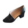 Chunky Slip on Sandals for Women Fashion Career Style Fish Mouth Peep Toe Thick High Heel Casual Sandalias Solid Comfortable Outside Shoes Slipper Black view 1