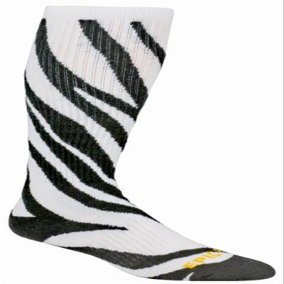 Epic Adult Zebra Stripes - Cute Novelty Fun Design Kneehigh/Otc Socks Pair White/Black (LARGE) SOCK SIZE PR
