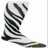 Epic Adult Zebra Stripes - Cute Novelty Fun Design Kneehigh/Otc Socks Pair White/Black (LARGE) SOCK SIZE PR view 1