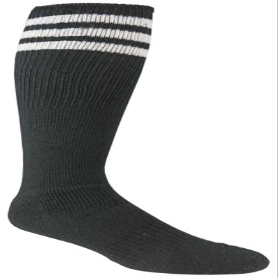 Epic Adult Black/White Soccer Referee Kneehigh/Otc Socks Pair (MEDIUM) SOCK SIZE PR
