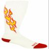Epic Youth Flame - Cute Novelty Fun Design Kneehigh/Otc Socks Pair White/Red/Yellow (SMALL) SOCK SIZE PR view 1