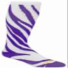 Epic Youth Zebra Stripes - Cute Novelty Fun Design Kneehigh/Otc Socks Pair White/Purple (SMALL) SOCK SIZE PR view 1