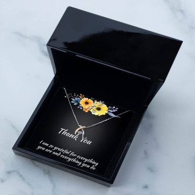Wishbone Dancing Necklace Luxury Box - Thank You Necklace, Wishbone Necklace, Thank You Gifts for Women, Appreciation Gifts for Women, Teacher Appreci