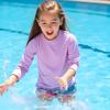 INGEAR Girls Long Sleeve Rash Guard Swim Shirt Outdoor Sports Shirt Lightweight Athletic Tee Protective Quick Dry (Violet, Small) view 3