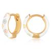 14K Gold Plated Sterling Silver Enamel Color Huggie Hoop Earrings for Women  Wide Range of Vibrant Color Options Available view 3