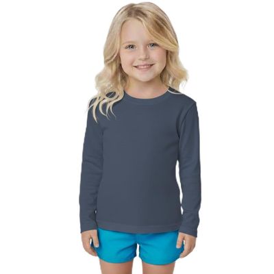 INGEAR Girls Long Sleeve Rash Guard Swim Shirt Outdoor Sports Shirt Lightweight Athletic Tee Protective Quick Dry (Marina Blue, X-Small)