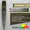 Stinger Missile 2 BBCOR 2022 2 5/8" Baseball Bat Drop -3, 34" 31oz, Matte Military Green, Black, and Gold Accents view 2