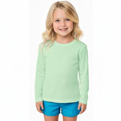INGEAR Girls Long Sleeve Rash Guard Swim Shirt Outdoor Sports Shirt Lightweight Athletic Tee Protective Quick Dry (Mint, X-Small)