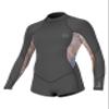 Girl's Bahia 2/1mm Back Zip Long Sleeve Surf Wetsuit, Graphite/Desert Bloom/Drift Blue, 8 view 1