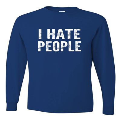 3X-Large Royal Mens I Hate People Funny Gift Long Sleeve T-Shirt