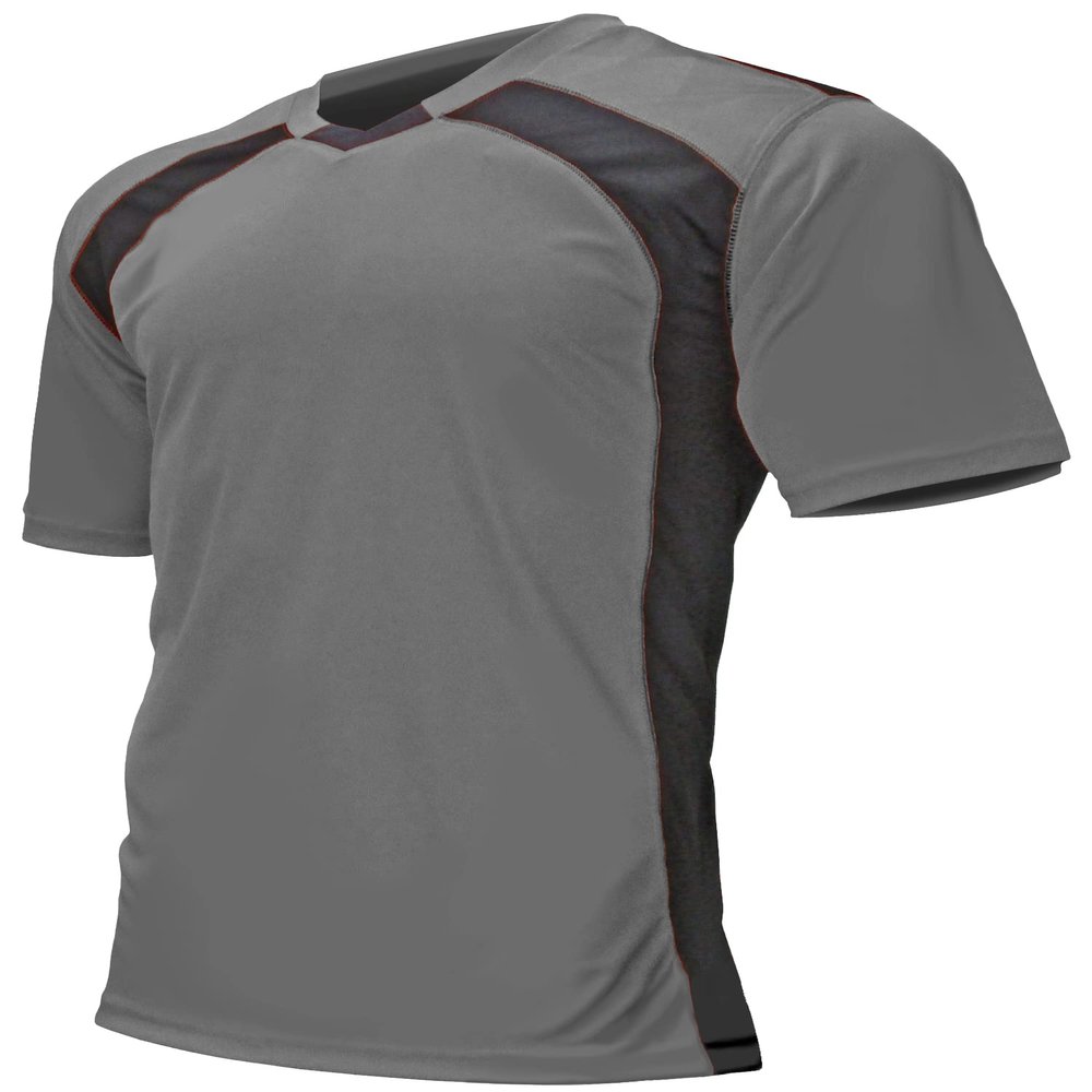 Epic Adult Madrid V-Neck Grey/Black Soccer Jersey M