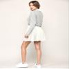 MBJ WB2382 Women's Casual Mini Flared Plain Pleated Skater Skirt with Shorts XXXL White view 3
