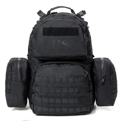 Akmax.cn MOLLE II Medium Rucksack  Classic Military Tactical Backpack with Detachable Side Pouches & Upgraded Internal Frame for Enhanced Comfort (50L, Black)
