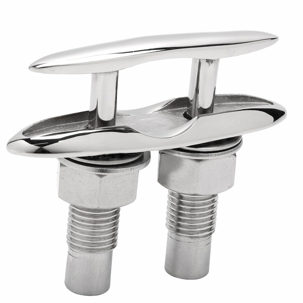 SUNOOM Pull Up Boat Cleats 316 Stainless Steel Hidden Flush Mount 6 Inch Retractable Boat Claet, Marine Cleat Pop Up Boat Cleats,Popup Cleat Yacht Marine Boat Dock Cleats Dock Boat Deck Cleat