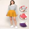 MBJ WB2382 Women's Casual Mini Flared Plain Pleated Skater Skirt with Shorts XL Mustard view 2