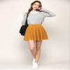 MBJ WB2382 Women's Casual Mini Flared Plain Pleated Skater Skirt with Shorts XL Mustard view 4