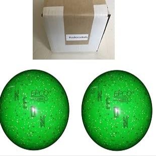 BuyBocceBalls - EPCO Duckpin Bowling Balls - - (4 3/4 inch- 3lbs. 10 oz.) Pack of 2 - Neon Speckled - Green - Made in USA