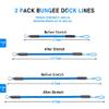Bungee Dock Line Boat Accessories - Pontoon, Jet Ski, Kayak Accessories with 316 Stainless Steel Clip (4ft & 6ft) 02-Blue view 4