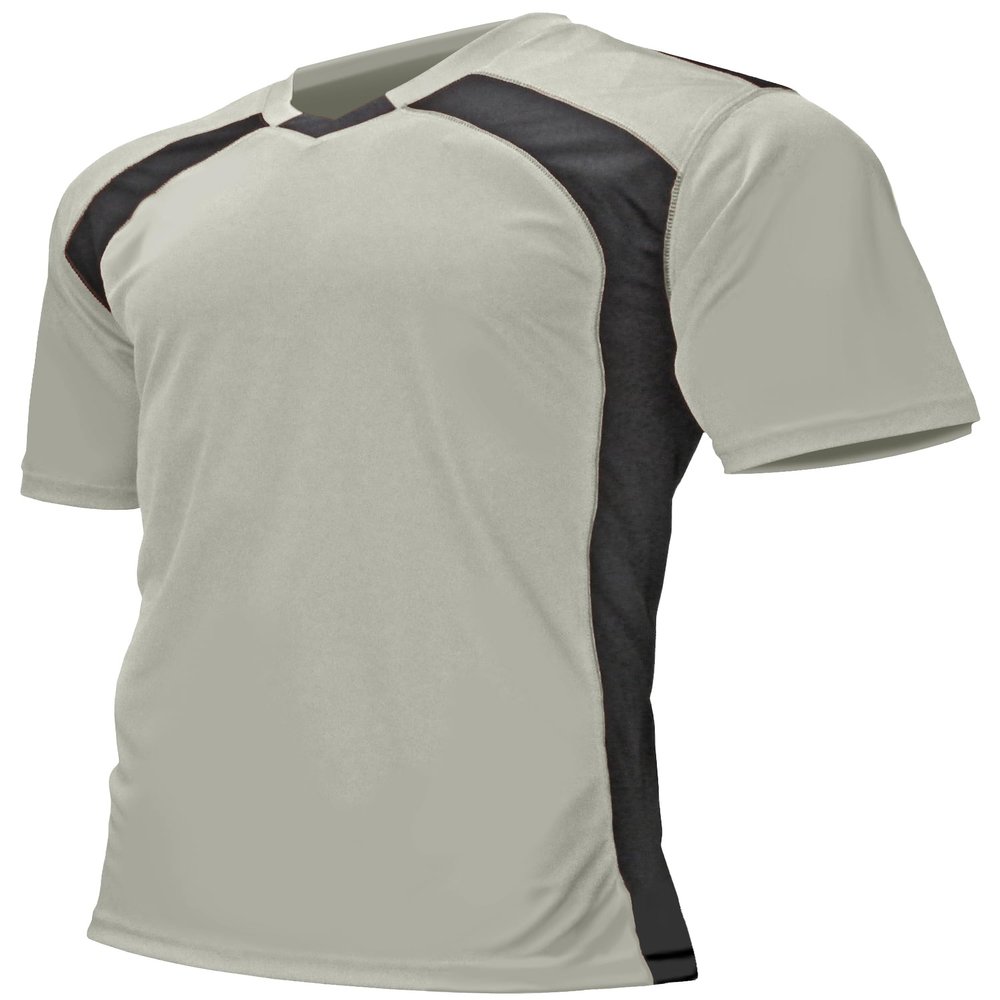 Epic Adult Madrid V-Neck Grey/Black Soccer Jersey M