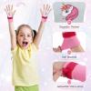 Skylety Sports Gymnastics Grips Wristbands Unicorn Kids Gymnastic Grips Gymnastic Bar Grips with Pink Sweatbands Gymnastics Equipment Hand Grips for Girls Kids Youth view 3