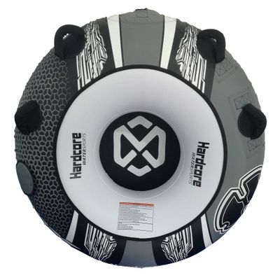 Hardcore Towable Tube | Heavy Duty 54" Single Rider Boating Tube with Handles White