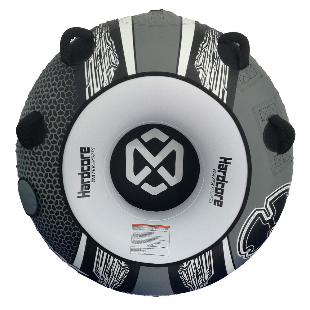 Hardcore Towable Tube | Heavy Duty 54" Single Rider Boating Tube with Handles White