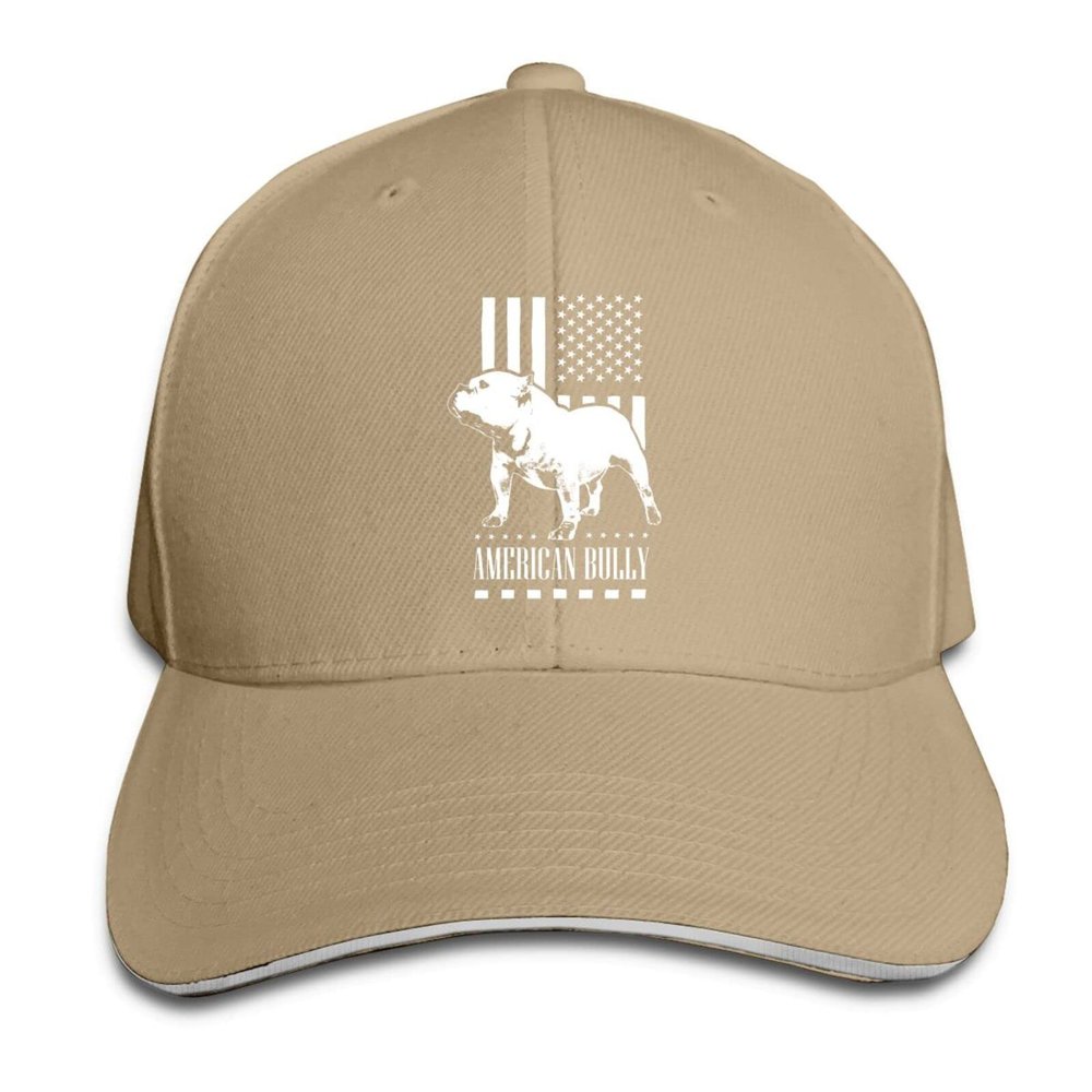 American Flag Bully Unisex Adjustable Baseball Casquette Hats Sandwich Cap Natural